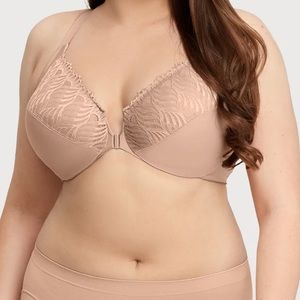 Glamorize Nude unlined racerback front close bra (38G)
